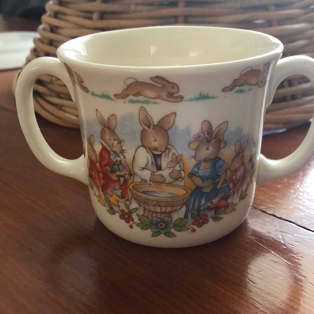 Vintage Bunnykins 2 Handled Christening Mug